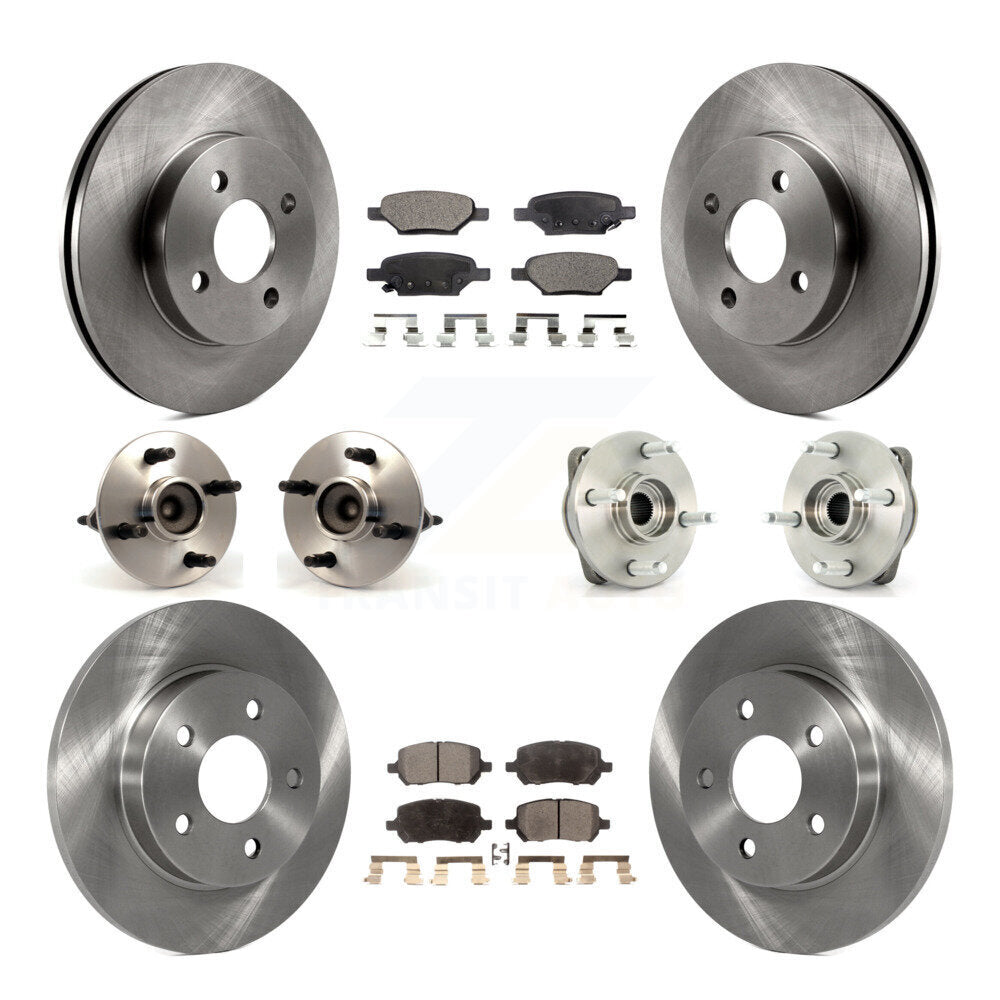 Kit de rotor et de plaquettes de frein, roulement de moyeu avant et arrière (10 pièces) pour Pontiac G5 non AB 07-10
