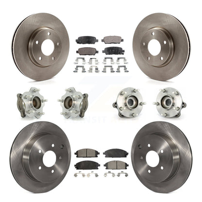 Kit de rotor et de plaquettes de frein avec roulement de moyeu avant et arrière (10 pièces) pour Nissan Ques 2004 – 2009