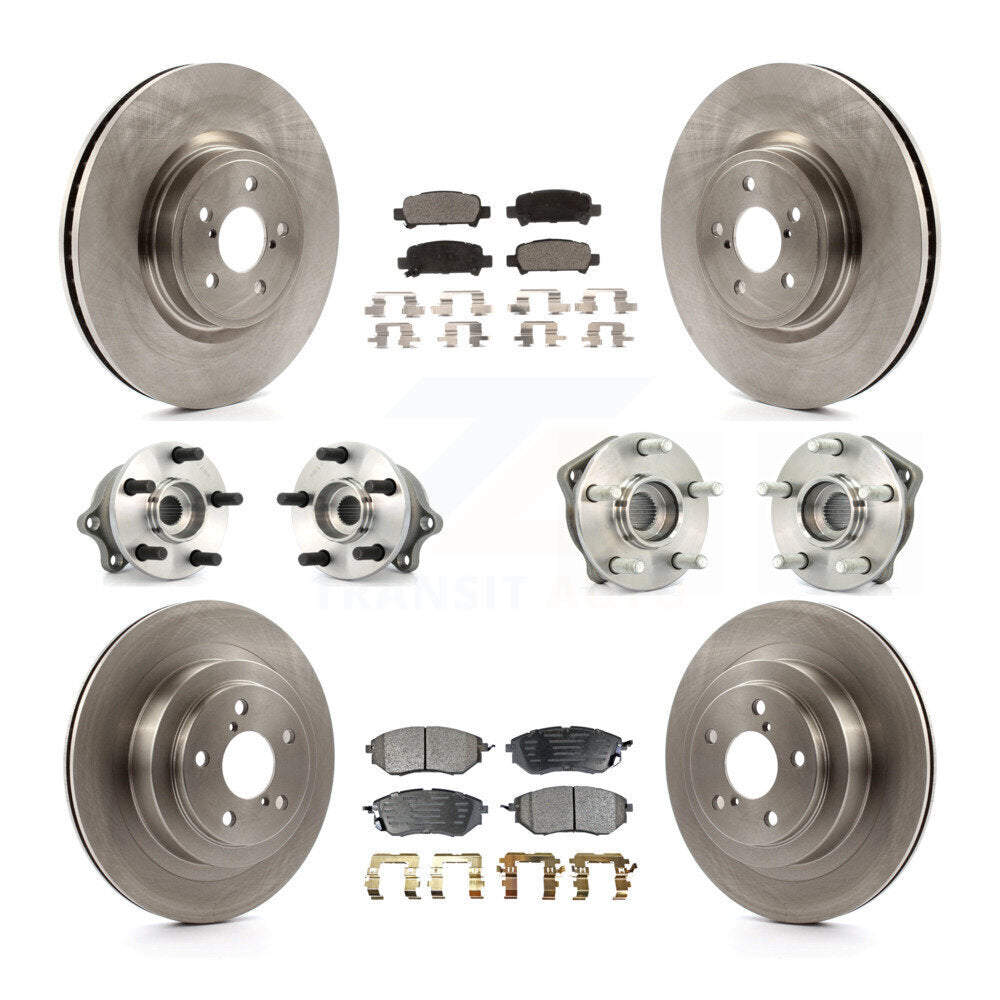 Kit de rotors et plaquettes de frein à disque, roulements de moyeu avant et arrière (10 pièces) pour Subaru Legacy