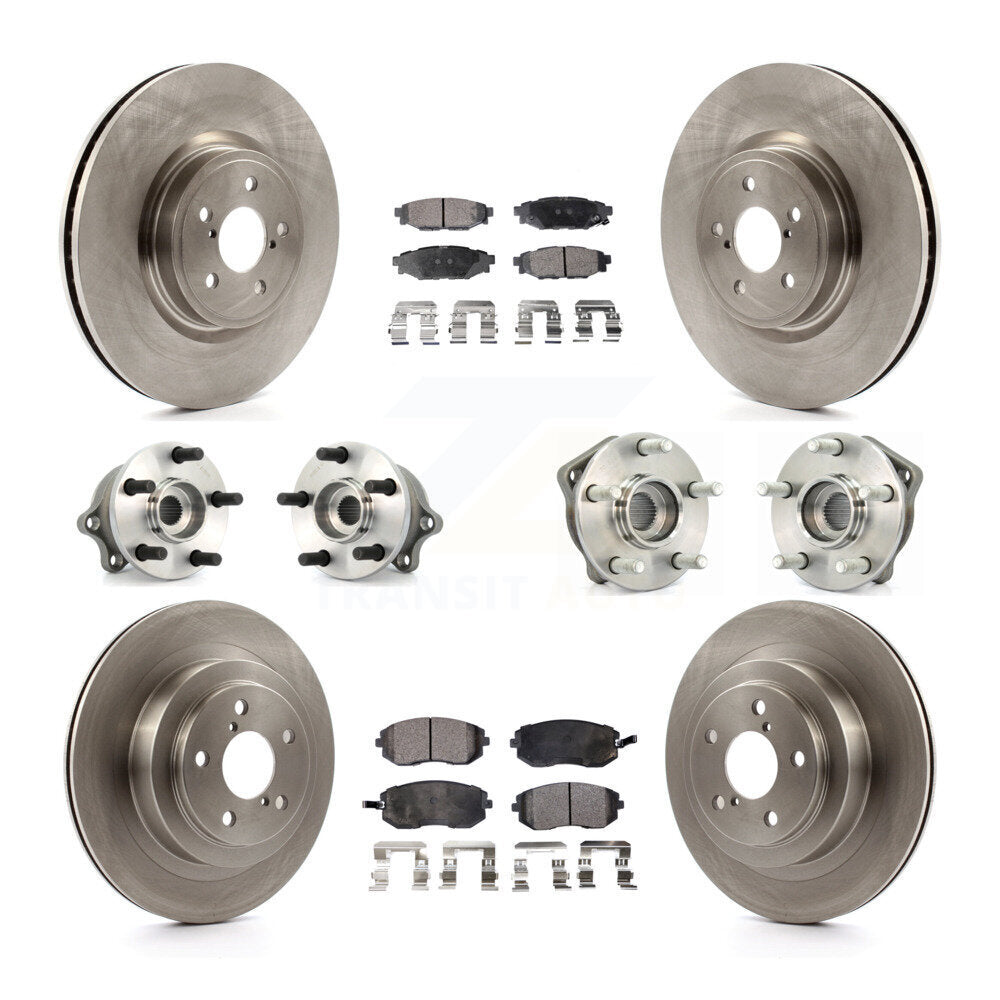 Kit de rotors et plaquettes de frein à disque, roulements de moyeu avant et arrière (10 pièces) pour Subaru Legacy