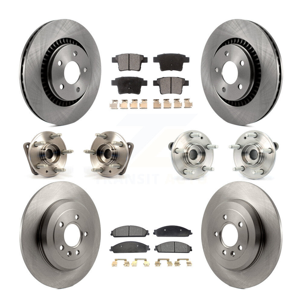 Kit de plaquettes de Rotor de frein, roulement de moyeu avant et arrière (10 pièces), pour Ford Five Hundres Taurus
