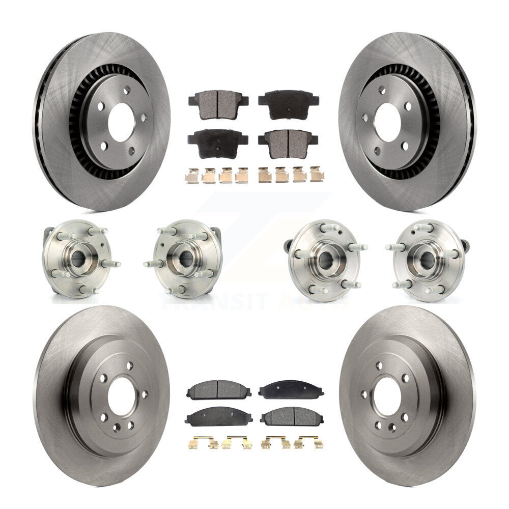 Kit de plaquettes de Rotor de frein, roulement de moyeu avant et arrière (10 pièces), pour Ford Five Hundres Taurus