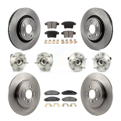 Kit de plaquettes de Rotor de frein, roulement de moyeu avant et arrière (10 pièces), pour Ford Five Hundres Taurus