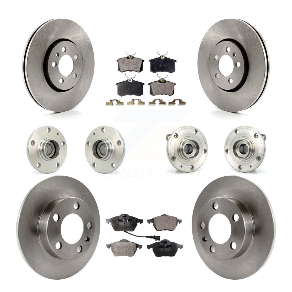 Kit de Rotor et plaquettes de frein à disque, roulement de moyeu avant et arrière (10 pièces) pour Volkswagen Jett