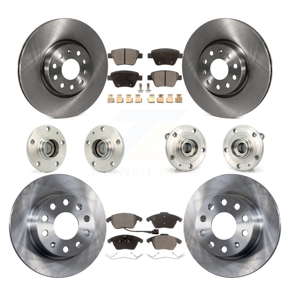 Kit de plaquettes de Rotor de frein à disque, roulement de moyeu avant et arrière (10 pièces) pour Volkswagen Jetta 2.0