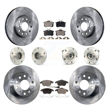 Kit de Rotor et plaquettes de frein, roulement de moyeu avant et arrière (10 pièces) pour Volkswagen Jetta Beetl