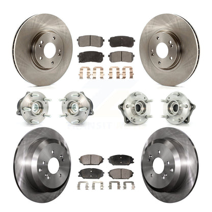 Kit de plaquettes de Rotor de frein, roulement de moyeu avant et arrière (10 pièces) pour Hyundai Veracruz FW 07-12