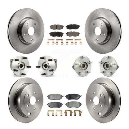 Kit de rotor et de plaquettes de frein avec roulement de moyeu avant et arrière (10 pièces) pour Subaru Tribec 2008-2014
