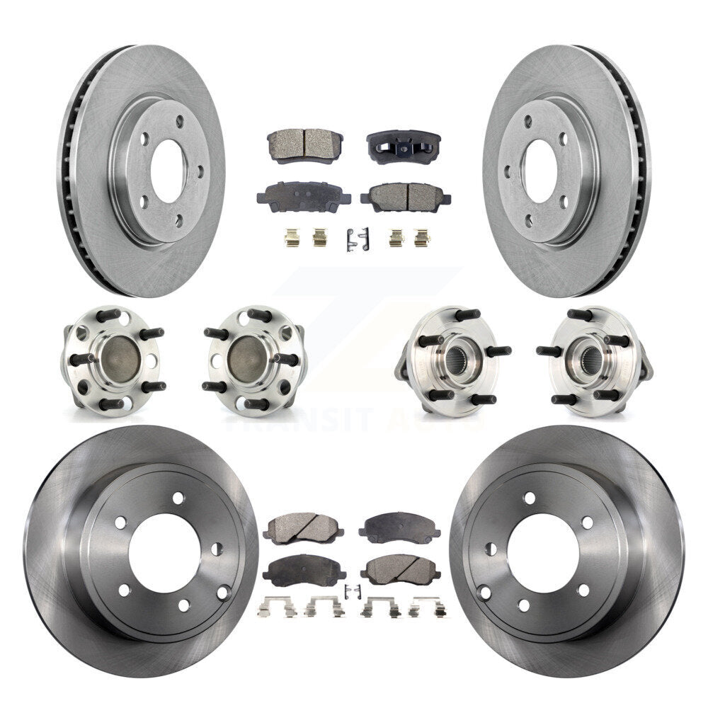 Kit de rotors et plaquettes de frein à disque, roulements de moyeu avant et arrière (10 pièces) pour Dodge Caliber
