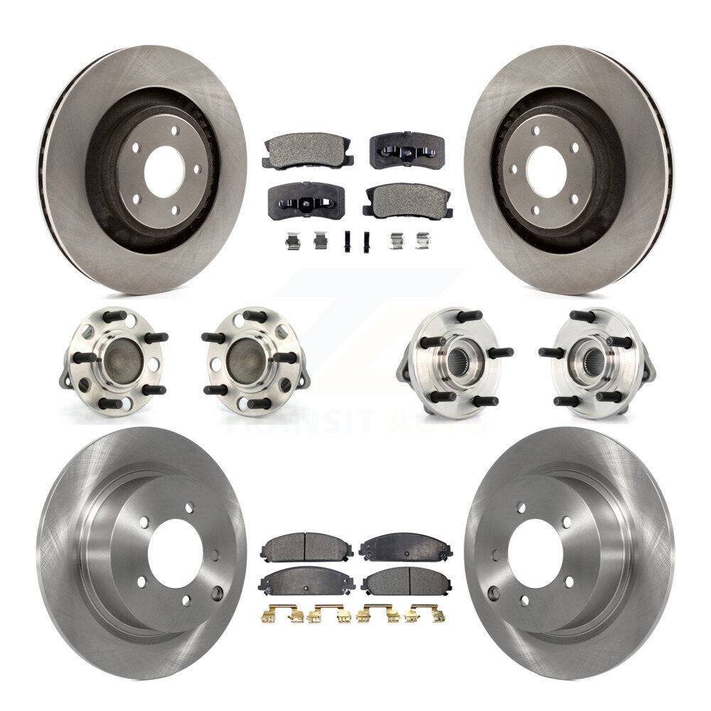 Kit de rotors et plaquettes de frein à disque, roulements de moyeu avant et arrière (10 pièces) pour Dodge Caliber