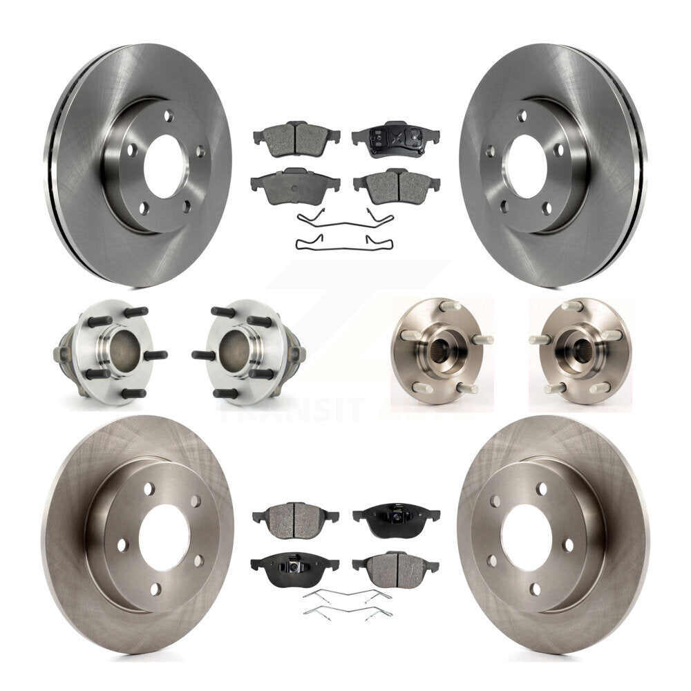 Kit de rotors de frein à disque et de plaquettes en céramique, roulement de moyeu avant et arrière (10 pièces) pour Mazda