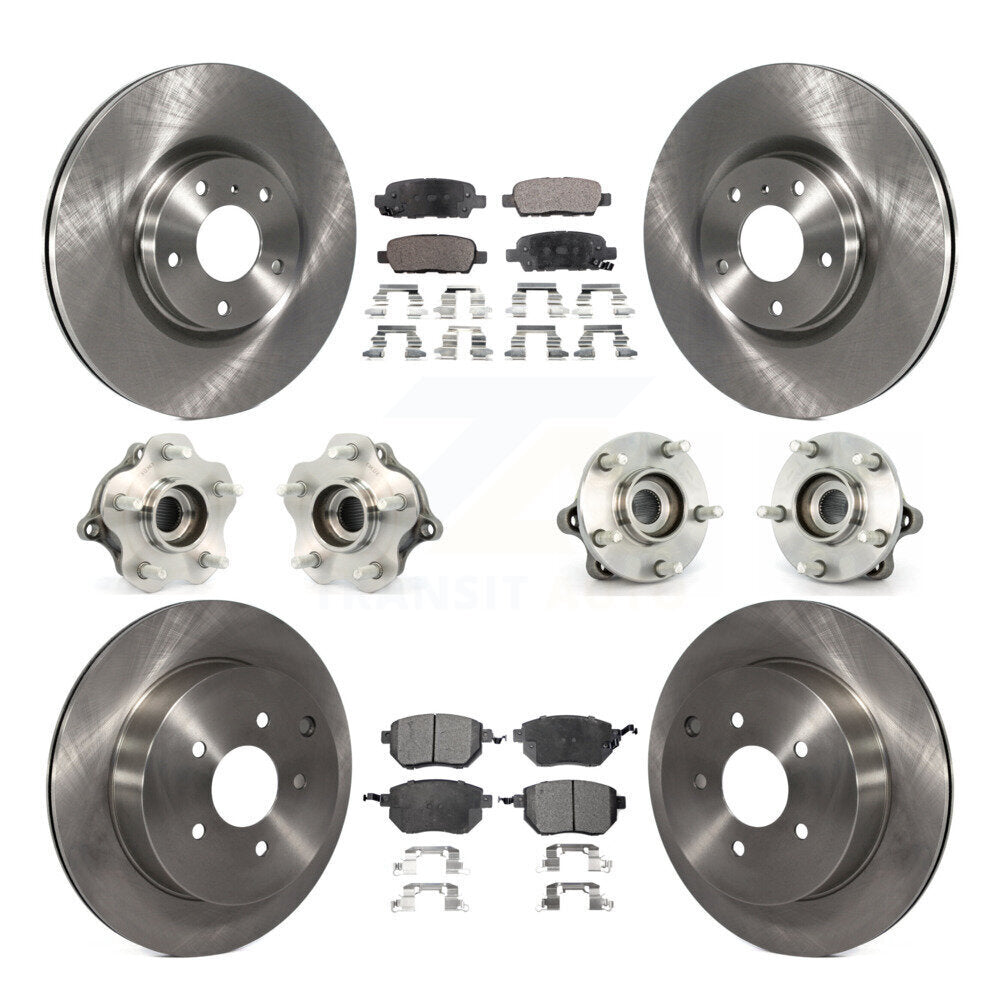 Kit de rotors et plaquettes de frein avec roulement de moyeu avant et arrière (10 pièces) pour Nissan Murano AW 05-07