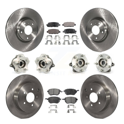 Kit de rotors et plaquettes de frein avec roulement de moyeu avant et arrière (10 pièces) pour Nissan Murano AW 05-07