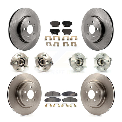 Kit de rotors et plaquettes de frein à disque, roulements de moyeu avant et arrière (10 pièces) pour Dodge Charger