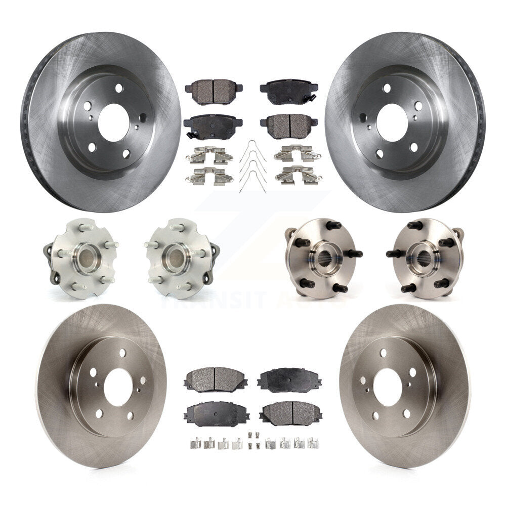 Kit de rotors et plaquettes de frein, roulement de moyeu avant et arrière (10 pièces), pour Toyota Corolla iM Scio