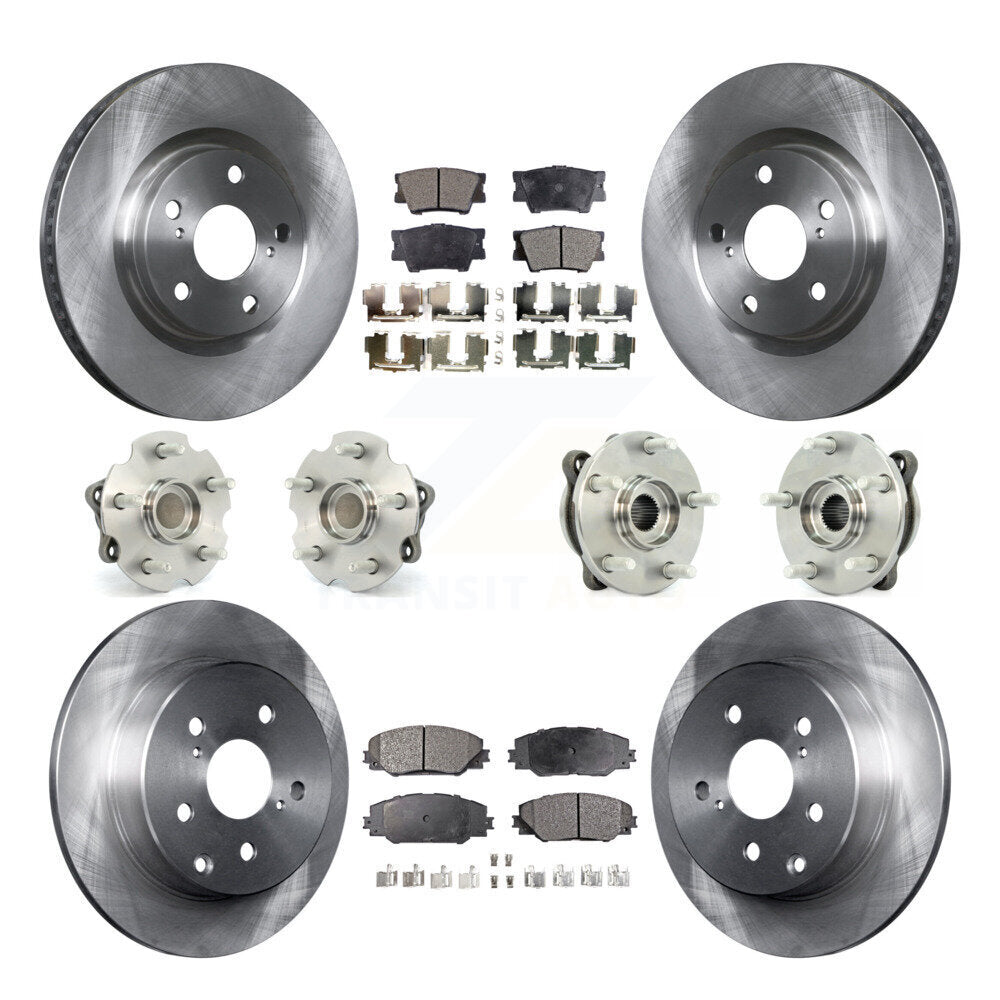 Kit de rotors et plaquettes de frein à disque, roulements de moyeu avant et arrière (10 pièces) pour Toyota RAV4