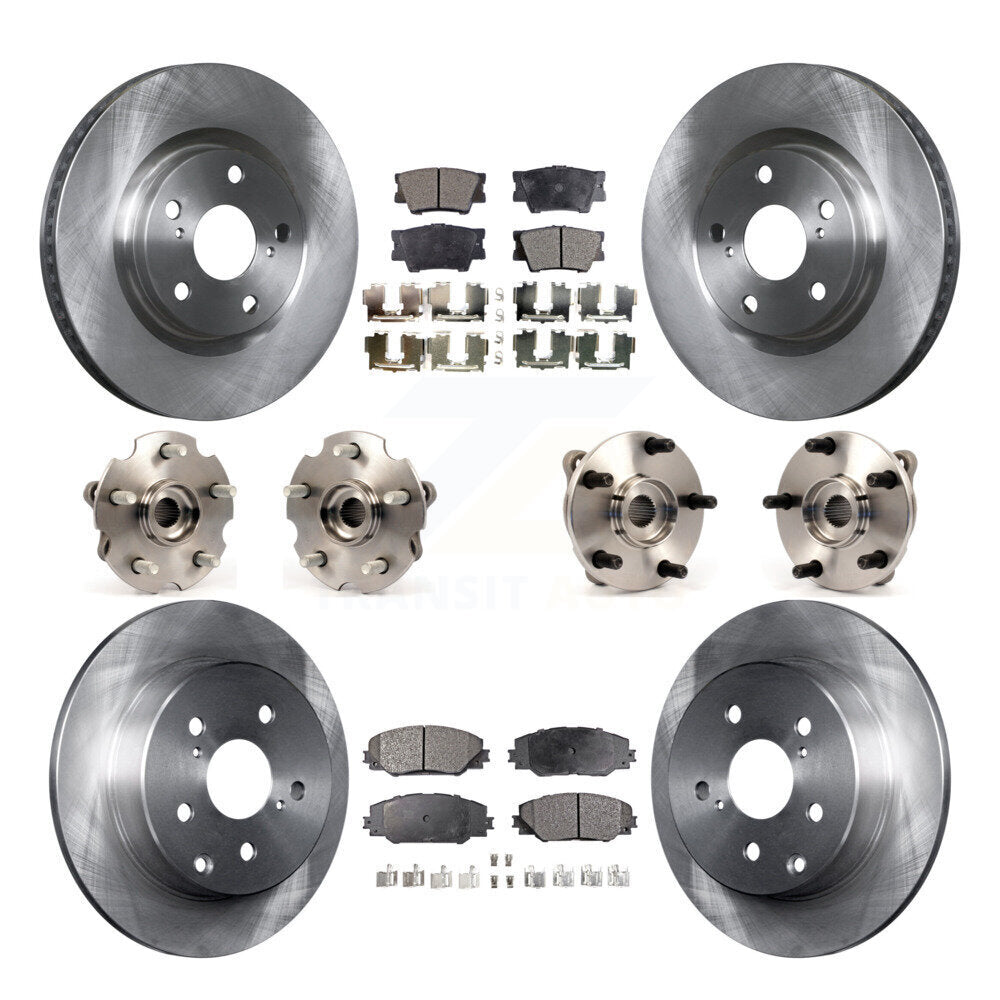 Kit de rotors et plaquettes de frein à disque, roulements de moyeu avant et arrière (10 pièces) pour Toyota RAV4
