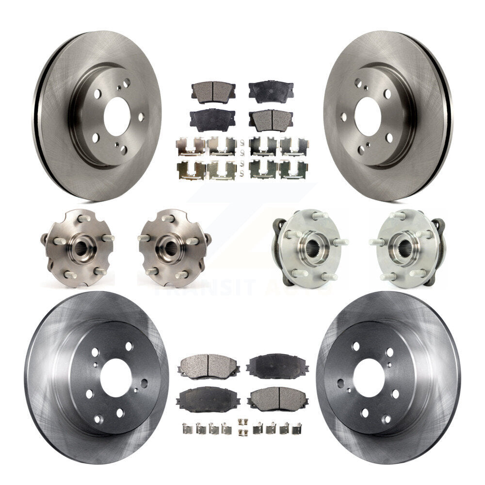 Kit de rotors et plaquettes de frein, roulement de moyeu avant et arrière (10 pièces), pour Toyota RAV4 LE avec AW