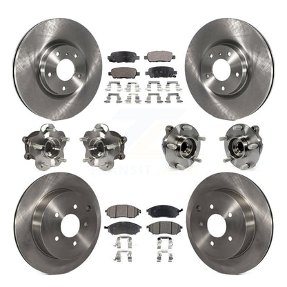 Kit de rotor et plaquettes de frein avec roulement de moyeu avant et arrière (10 pièces) pour INFINITI QX70 RW 15-17