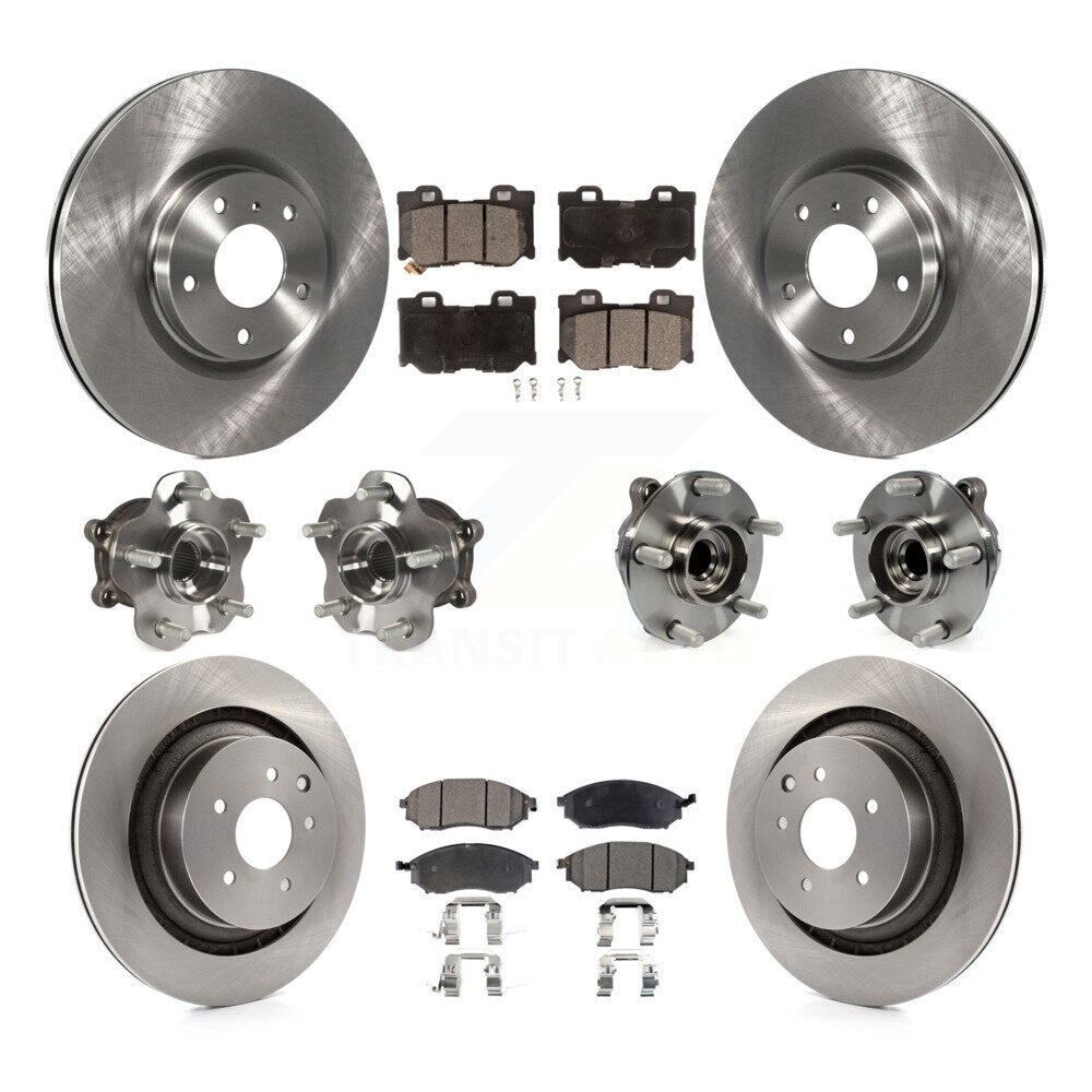 Kit de rotors et plaquettes de frein à disque, roulements de moyeu avant et arrière (10 pièces) pour Nissan 370Z