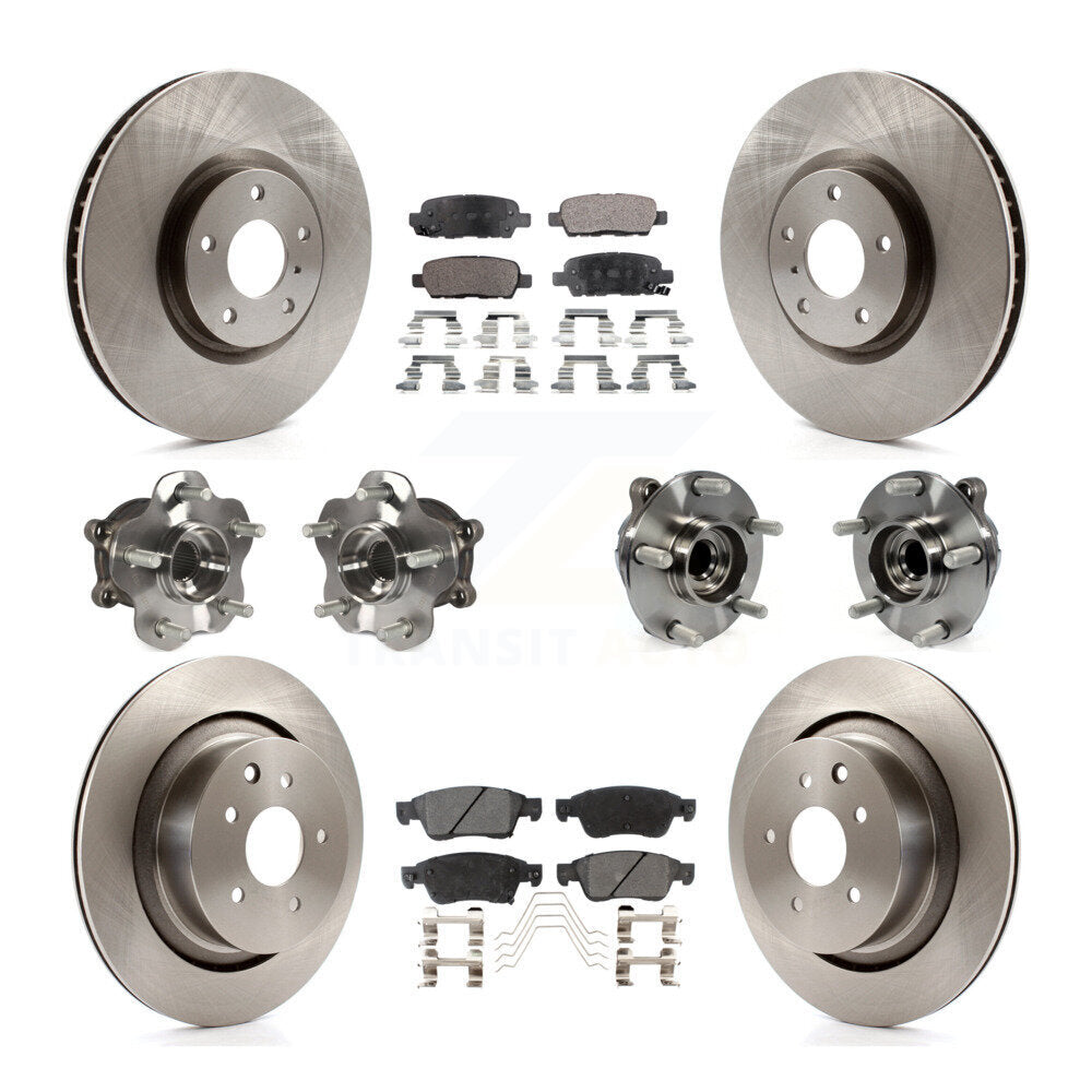 Kit de rotors et plaquettes de frein à disque, roulement de moyeu avant et arrière (10 pièces) pour INFINITI G35 Q6