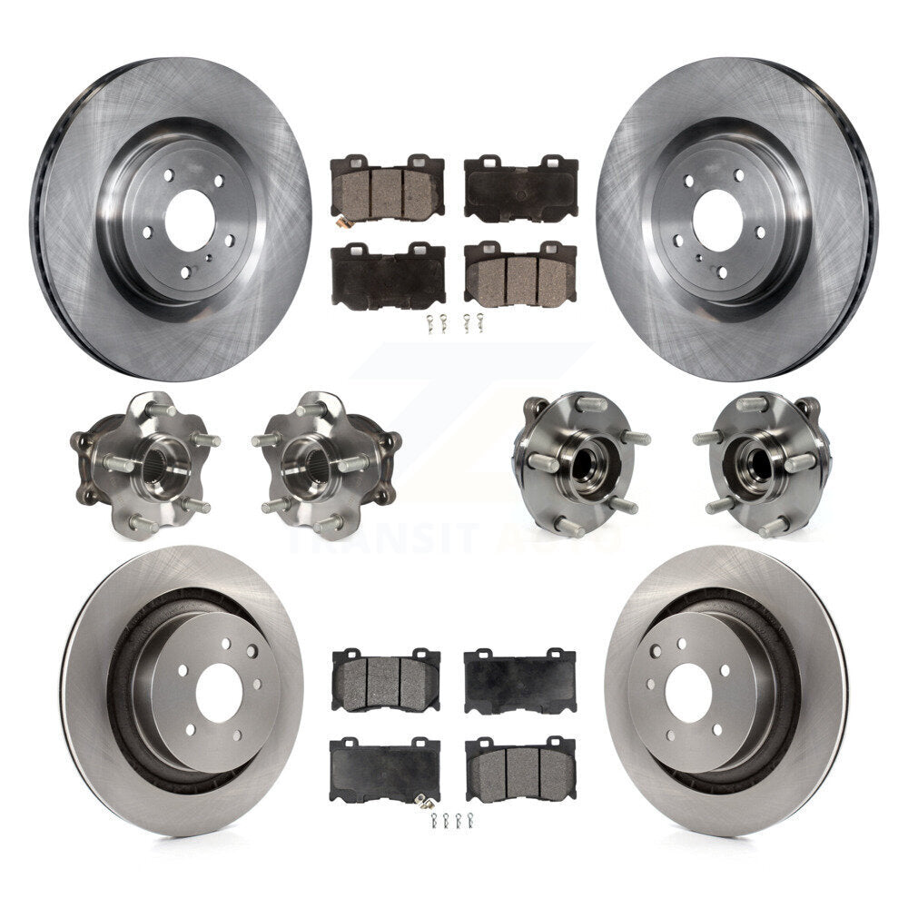 Kit de plaquettes de rotor de frein, roulement de moyeu avant et arrière (10 pièces) pour INFINITI G37 RW 2009 – 2013