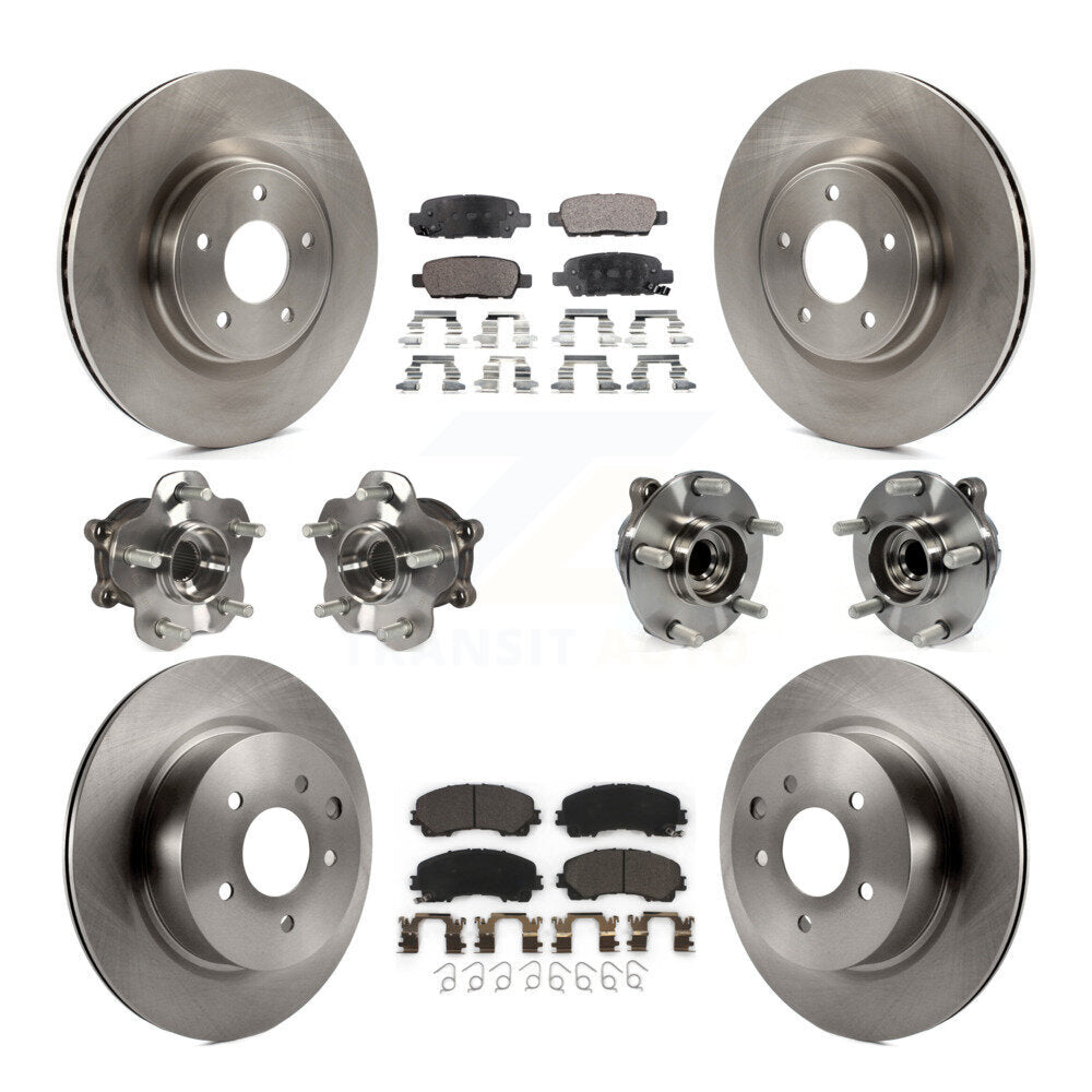 Kit de rotor et plaquettes de frein avec roulement de moyeu avant et arrière (10 pièces) pour INFINITI QX50 RW 16-17