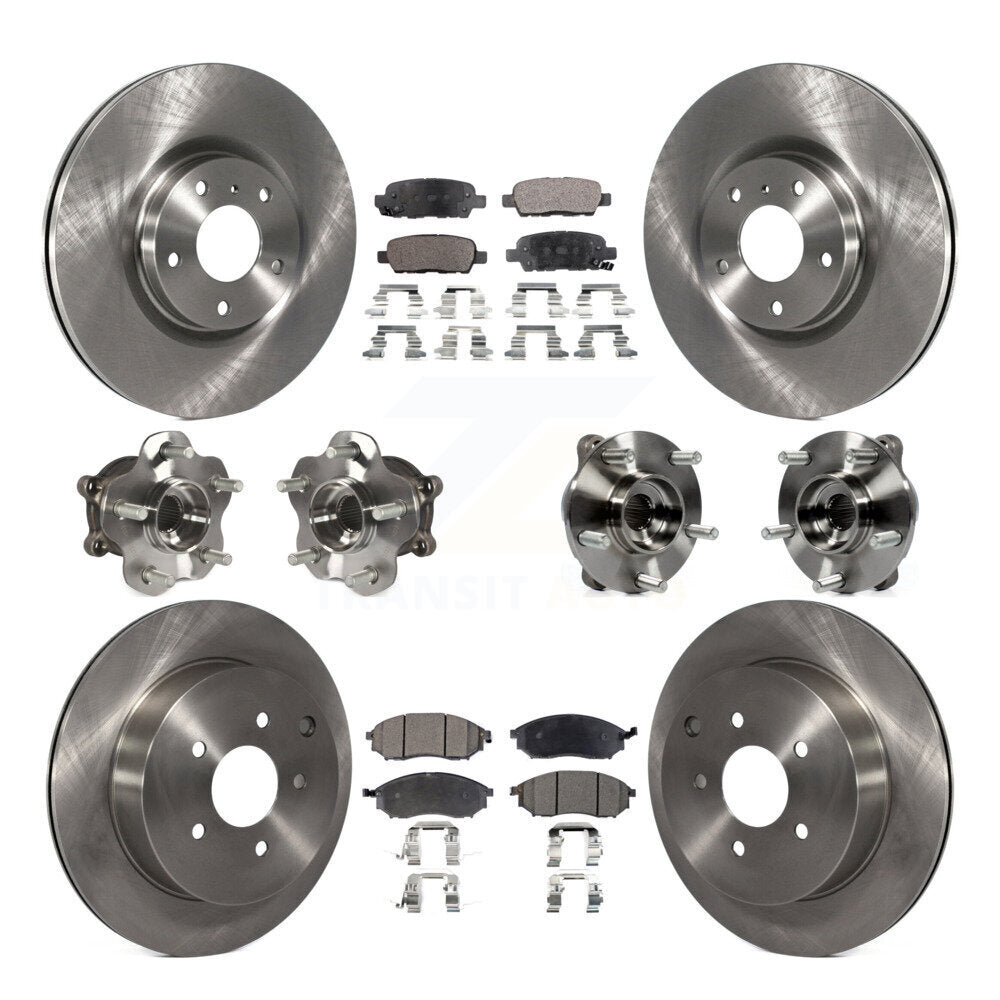 Kit de rotors et plaquettes de frein avec roulement de moyeu avant et arrière (10 pièces) pour INFINITI QX70 AW 15-17