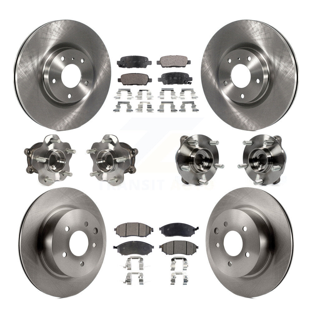 Kit de plaquettes de Rotor de frein, roulement de moyeu avant et arrière (10 pièces) pour INFINITI G37 EX35 QX50 G2