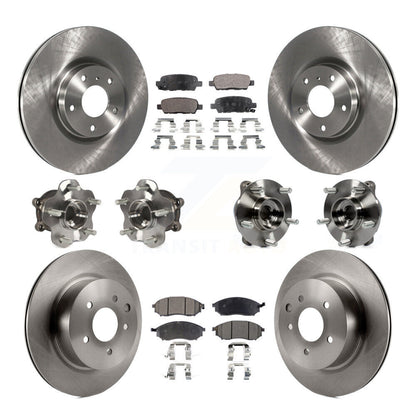 Kit de plaquettes de Rotor de frein, roulement de moyeu avant et arrière (10 pièces) pour INFINITI G37 EX35 QX50 G2