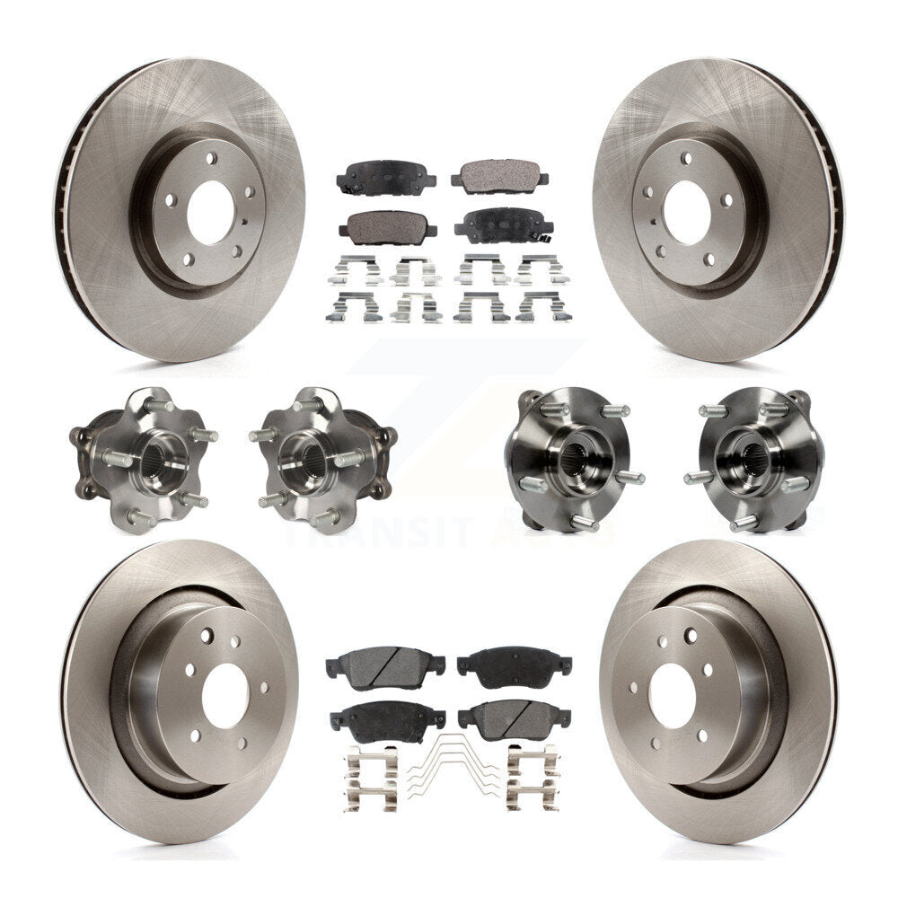 Kit de rotors et plaquettes de frein à disque, roulement de moyeu avant et arrière (10 pièces) pour INFINITI G35 Q6
