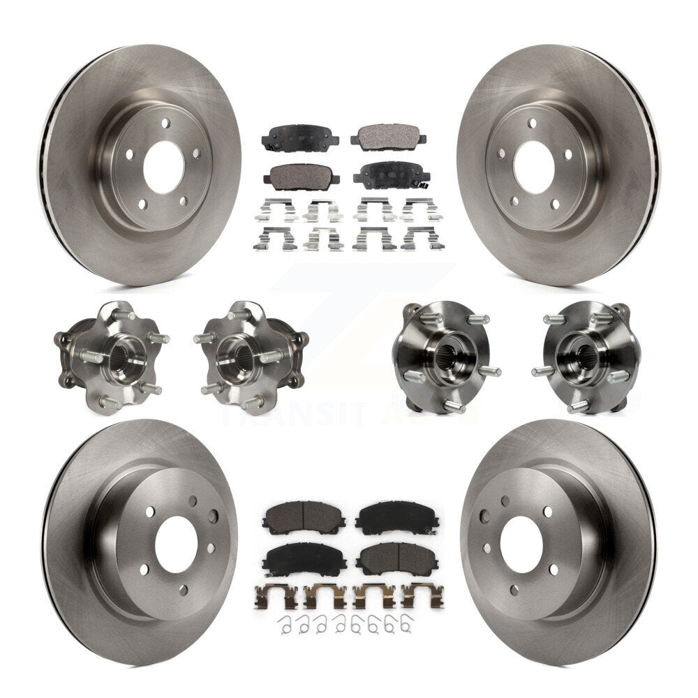 Kit de rotors et plaquettes de frein avec roulement de moyeu avant et arrière (10 pièces) pour INFINITI QX50 AW 16-17