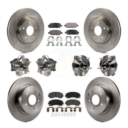 Kit de rotors et plaquettes de frein avec roulement de moyeu avant et arrière (10 pièces) pour INFINITI QX50 AW 16-17