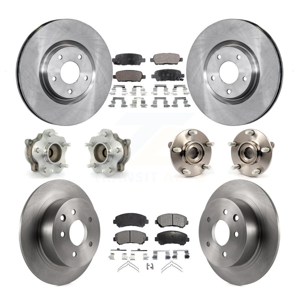 Kit de rotors et plaquettes de frein à disque, roulements de moyeu avant et arrière (10 pièces) pour Nissan Sentra