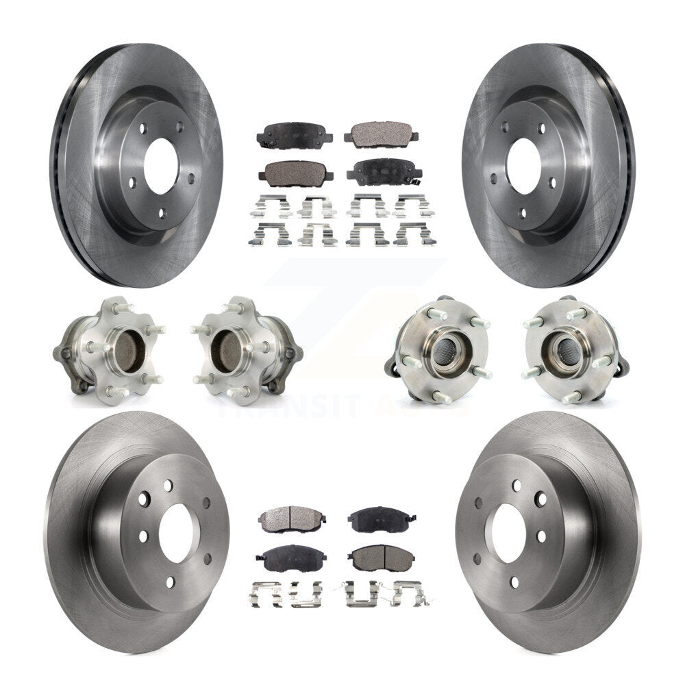 Kit de rotors et plaquettes de frein à disque, roulements de moyeu avant et arrière (10 pièces) pour Nissan Altima