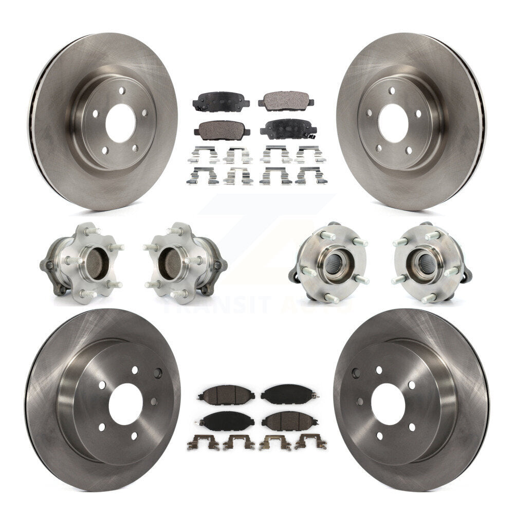Kit de Rotor et de plaquettes de frein, roulement de moyeu avant et arrière (10 pièces) pour Nissan Pathfinder Muran