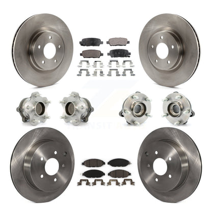Kit de Rotor et de plaquettes de frein, roulement de moyeu avant et arrière (10 pièces) pour Nissan Pathfinder Muran