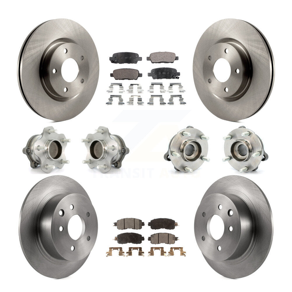 Kit de rotors et plaquettes de frein à disque, roulements de moyeu avant et arrière (10 pièces) pour Nissan Altima