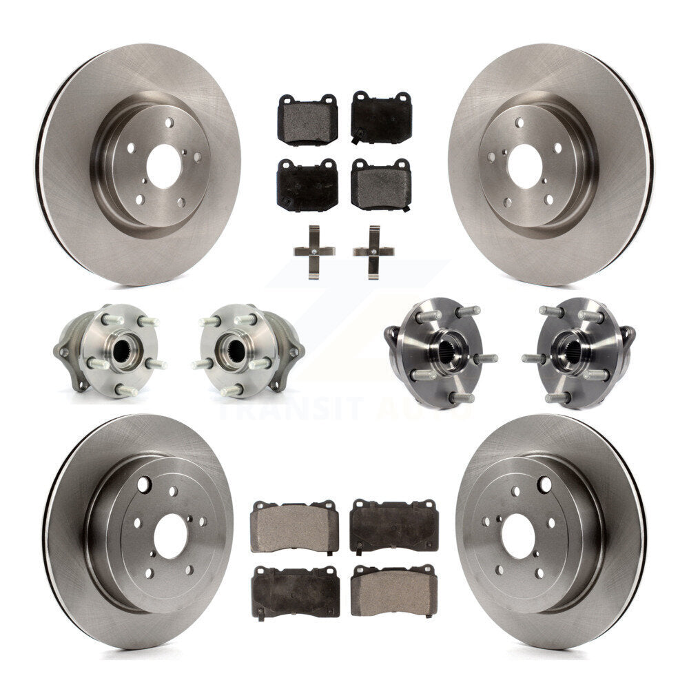 Kit de Rotor et de plaquettes de frein, roulement de moyeu avant et arrière (10 pièces) pour Subaru Impreza WRX ST