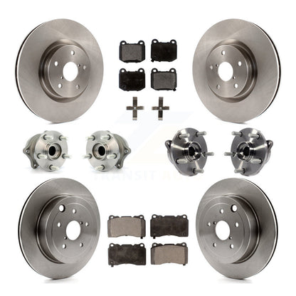 Kit de Rotor et de plaquettes de frein, roulement de moyeu avant et arrière (10 pièces) pour Subaru Impreza WRX ST