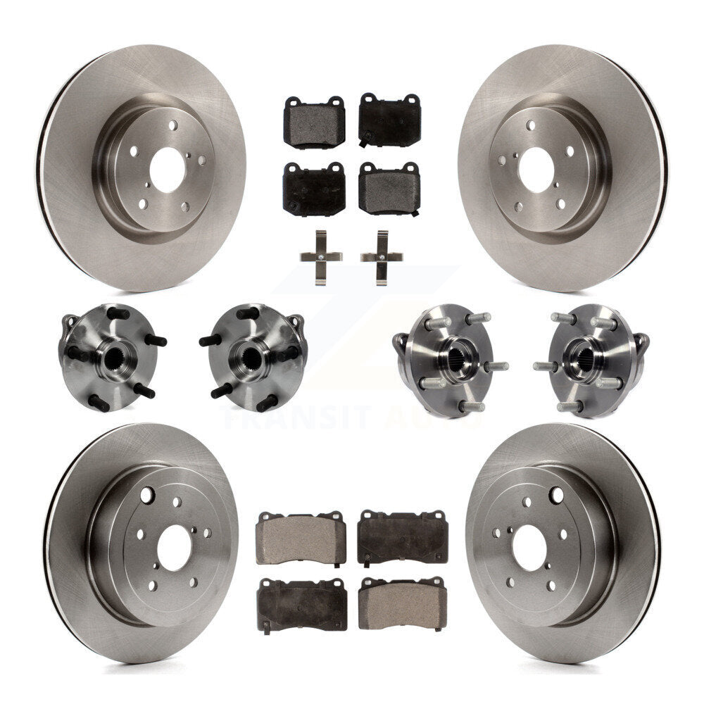 Kit de Rotor et de plaquettes de frein, roulement de moyeu avant et arrière (10 pièces) pour Subaru Impreza WRX ST