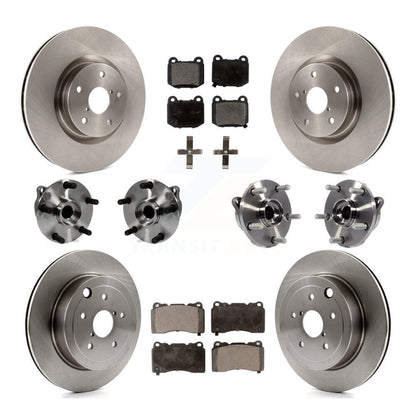 Kit de Rotor et de plaquettes de frein, roulement de moyeu avant et arrière (10 pièces) pour Subaru Impreza WRX ST