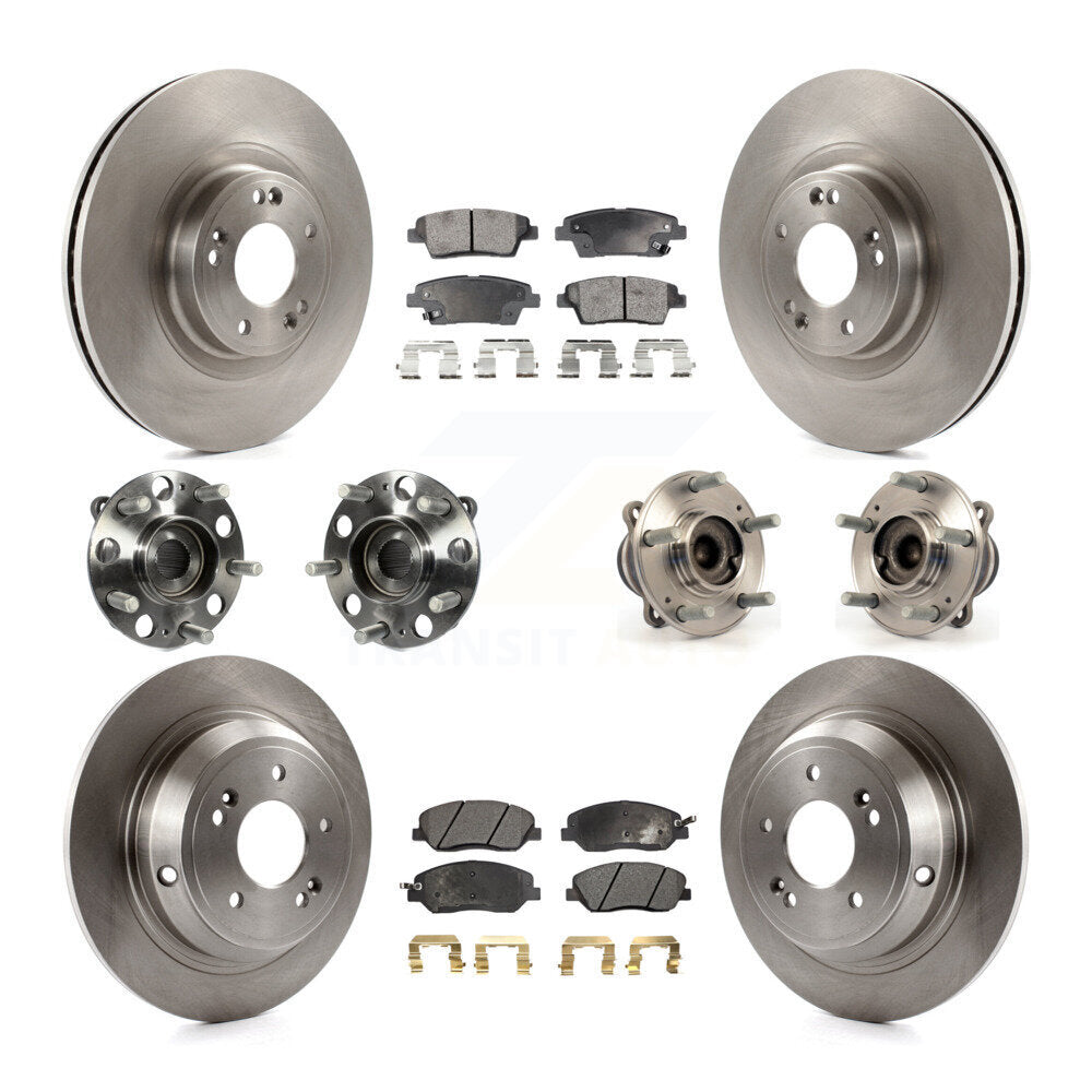 Kit de plaquettes de Rotor de frein, roulement de moyeu avant et arrière (10 pièces) pour Hyundai Genesis 2012 3.8