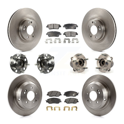 Kit de plaquettes de Rotor de frein, roulement de moyeu avant et arrière (10 pièces) pour Hyundai Genesis 2012 3.8