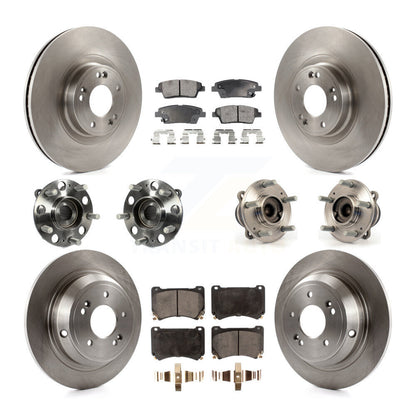 Kit de rotors et plaquettes de frein à disque, roulement de moyeu avant et arrière (10 pièces) pour Hyundai Genesi