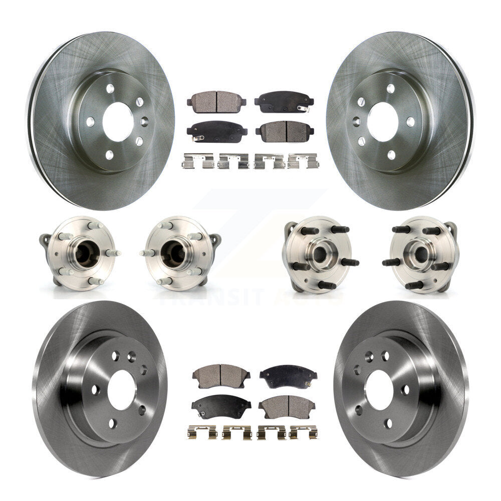 Kit de plaquettes de rotor de frein, roulement de moyeu avant et arrière (10 pièces) pour Chevrolet Cruze 2011 – 2012