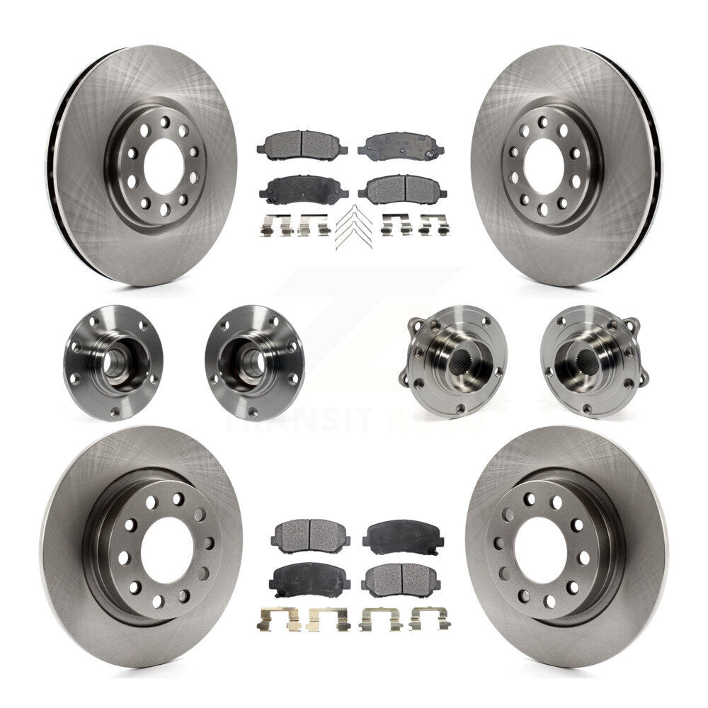 Kit de plaquettes de rotor de frein à disque, roulement de moyeu avant et arrière (10 pièces) pour Dodge Dar 2013 – 2016