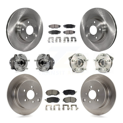 Kit de rotors et plaquettes de frein à disque, roulements de moyeu avant et arrière (10 pièces) pour Subaru Imprez