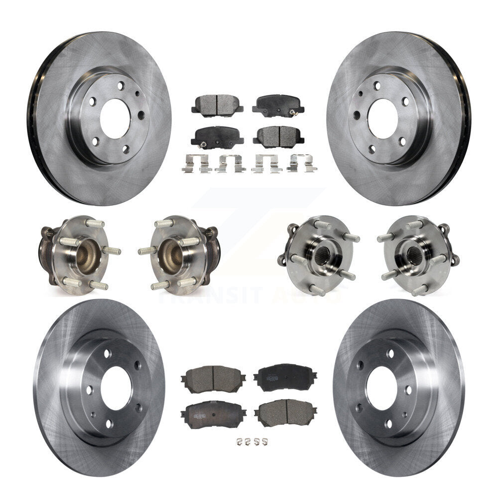 Kit de rotors de frein à disque et de plaquettes en céramique, roulement de moyeu avant et arrière (10 pièces) pour Mazda