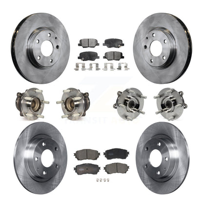 Kit de rotors de frein à disque et de plaquettes en céramique, roulement de moyeu avant et arrière (10 pièces) pour Mazda